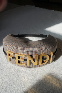 Fendi Fendigraphy Small Houndstooth Baguette