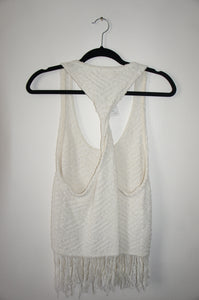 Jonathan Simkhai White Shredded Twist Tank Top